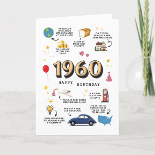 Agradecimiento Tarjeta de cumpleaños 1960 para papá o mamá