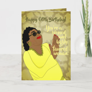 Agradecimiento Tarjeta de cumpleaños 60 de moda para mujer afroam