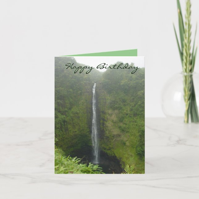 Agradecimiento Tarjeta de cumpleaños Akaka Falls (Anverso)