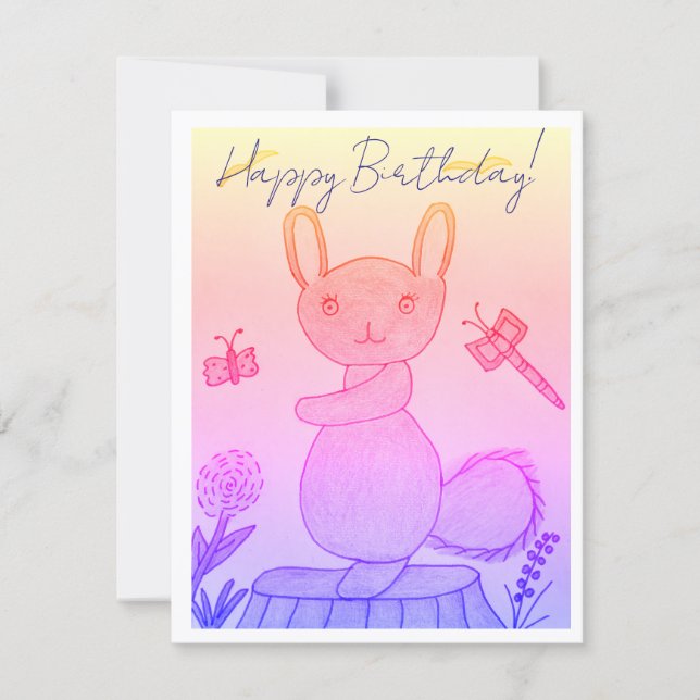 Agradecimiento Tarjeta de cumpleaños alegre (Anverso)