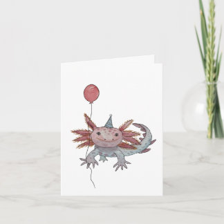 Agradecimiento tarjeta de cumpleaños axolotl
