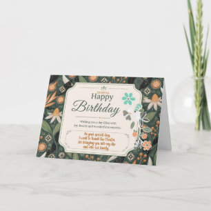 Agradecimiento Tarjeta de cumpleaños botánica personalizada de Wo