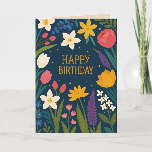 AGRADECIMIENTO TARJETA DE CUMPLEAÑOS COLORIDA PARA ELLA (Anverso)
