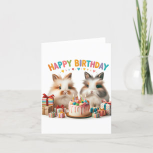 Agradecimiento Tarjeta de cumpleaños con conejillos