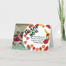 Tarjeta de cumpleaños con foto de sandía