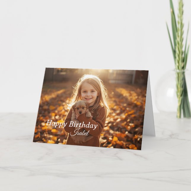 Agradecimiento Tarjeta de cumpleaños con foto personalizada moder (Anverso)