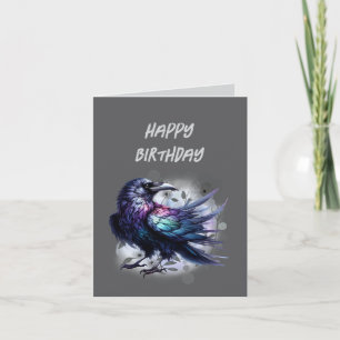 Agradecimiento Tarjeta de cumpleaños Cuervo Gótico Estética Oscur