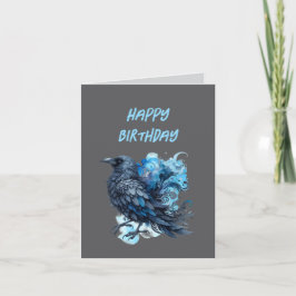 Agradecimiento Tarjeta de cumpleaños Cuervo Gótico Estética Oscur