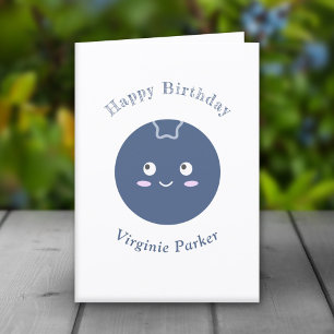 Agradecimiento Tarjeta de cumpleaños Cute Blueberry