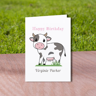 Agradecimiento Tarjeta de cumpleaños Cute Cow