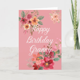 Agradecimiento Tarjeta de cumpleaños de abuela floral