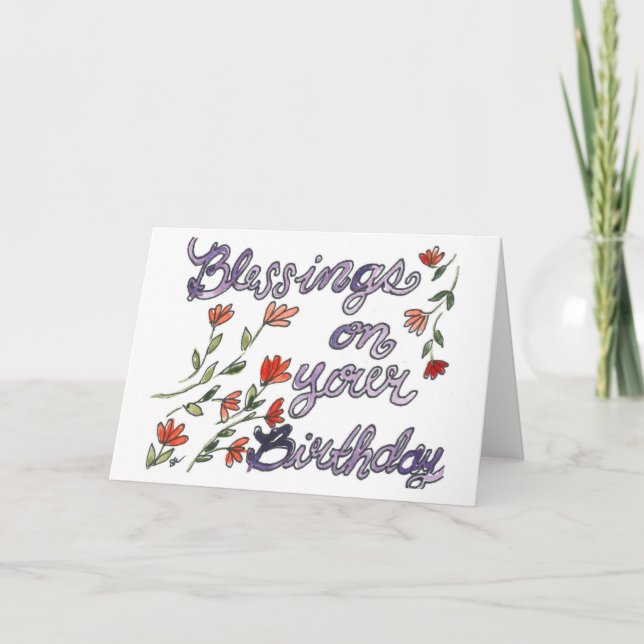 Agradecimiento Tarjeta de cumpleaños de acuarela (Anverso)