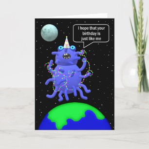 Agradecimiento tarjeta de cumpleaños de alien de Jo Images