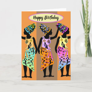 Agradecimiento Tarjeta de cumpleaños de arte Queen American Afric