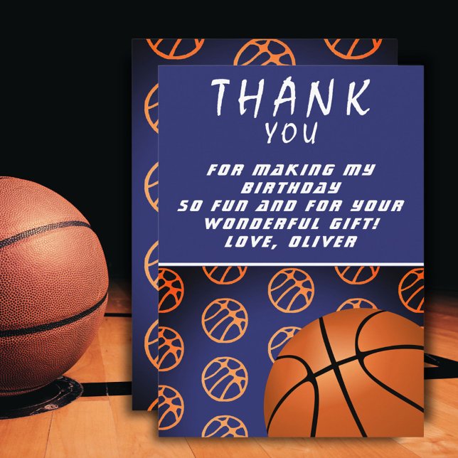 Agradecimiento Tarjeta de cumpleaños de baloncesto (Subido por el creador)