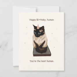Agradecimiento Tarjeta de cumpleaños de bienvenida con gato siamé