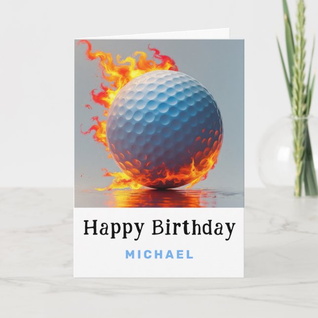 Agradecimiento *~* Tarjeta de cumpleaños de bola de golf AP94 con (Anverso)