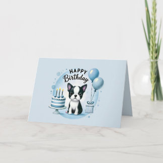 Agradecimiento Tarjeta de cumpleaños de Boston Terrier - impresió