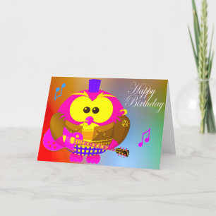 Agradecimiento Tarjeta de cumpleaños de búho pop