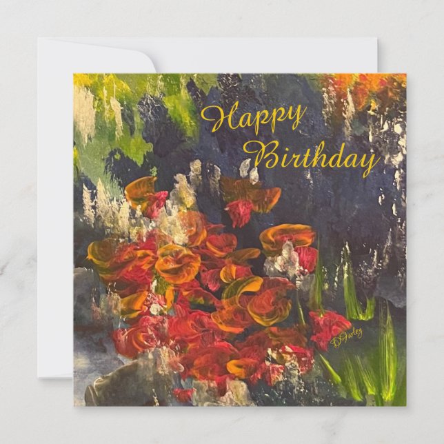 Agradecimiento Tarjeta de cumpleaños de Campo de Flores (Anverso)