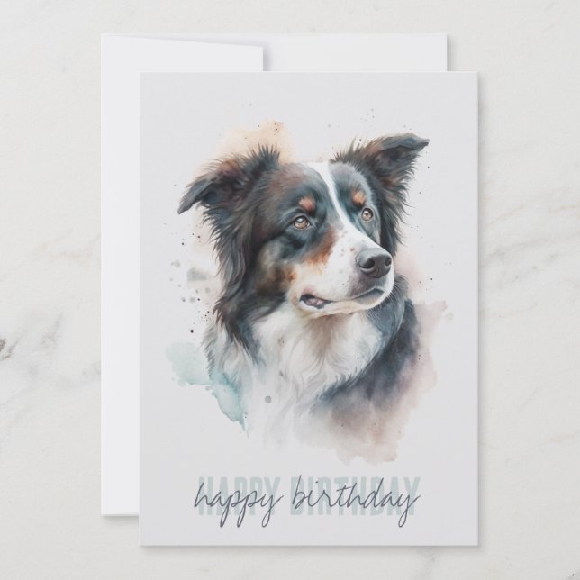 Agradecimiento Tarjeta de cumpleaños de Collie de borde (Anverso)