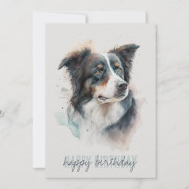 Agradecimiento Tarjeta de cumpleaños de Collie de borde