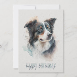 Agradecimiento Tarjeta de cumpleaños de Collie de borde