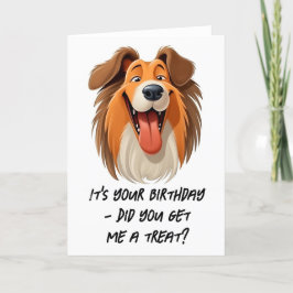 Agradecimiento Tarjeta de cumpleaños de Collie Dog