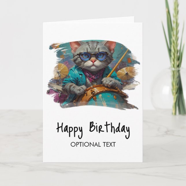 Agradecimiento *~* Tarjeta de cumpleaños de DRUMMER para gato Gua (Anverso)