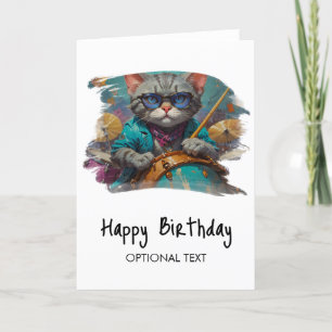 Agradecimiento *~* Tarjeta de cumpleaños de DRUMMER para gato Gua