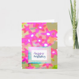 AGRADECIMIENTO TARJETA DE CUMPLEAÑOS DE FLORES DE COLOR ROSA