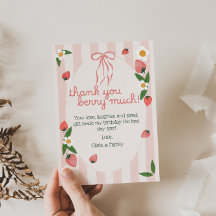 Tarjeta de cumpleaños de fresa 'Muchas gracias por