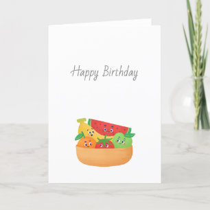 Agradecimiento Tarjeta de cumpleaños de frutas divertidas