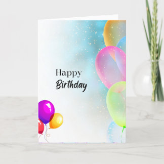 Agradecimiento Tarjeta de cumpleaños de globos