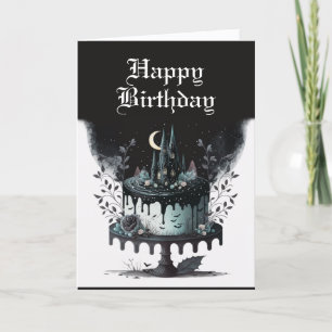Agradecimiento Tarjeta de cumpleaños de gótico - Pastel de cumple