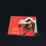 AGRADECIMIENTO TARJETA DE CUMPLEAÑOS DE GRANDSON T-REX ROARING<br><div class="desc">Aquí hay una tarjeta de cumpleaños para ese nieto que ama los dinosaurios.</div>