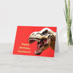 AGRADECIMIENTO TARJETA DE CUMPLEAÑOS DE GRANDSON T-REX ROARING