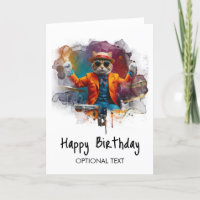 *~* Tarjeta de cumpleaños de Guay Cat AP91 Hip DRU