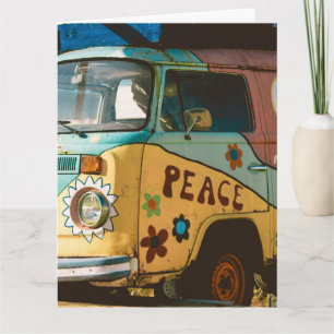 AGRADECIMIENTO TARJETA DE CUMPLEAÑOS DE HIPPIE VAN
