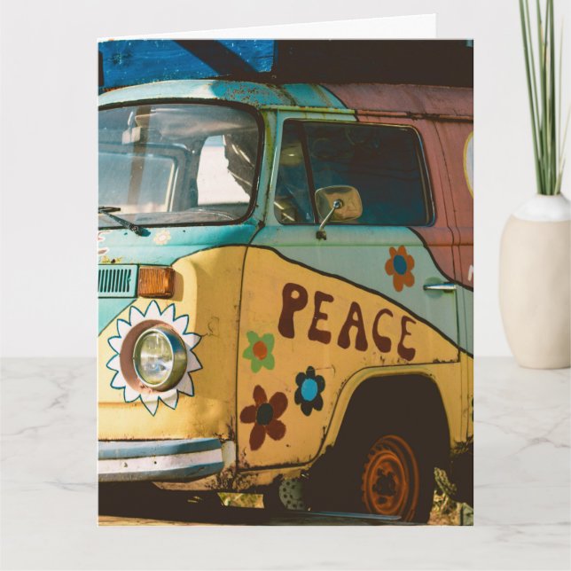 AGRADECIMIENTO TARJETA DE CUMPLEAÑOS DE HIPPIE VAN (Anverso)