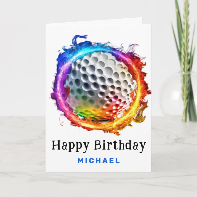 Agradecimiento *~* Tarjeta de cumpleaños de la bola de golf AP94  (Anverso)