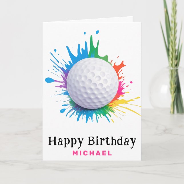 Agradecimiento *~* Tarjeta de cumpleaños de la boletería de golf  (Anverso)