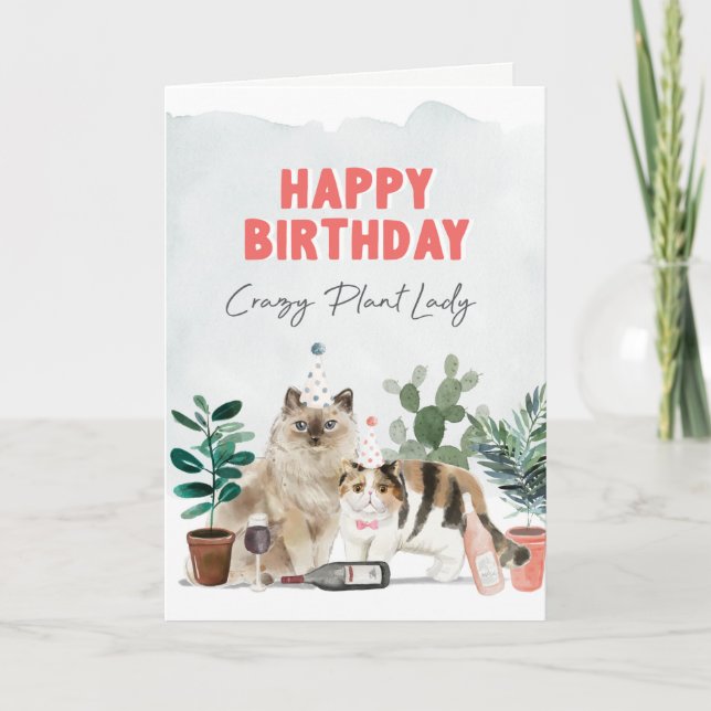 Agradecimiento Tarjeta de cumpleaños de la dama loca (Anverso)