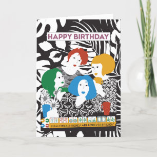 Agradecimiento Tarjeta de cumpleaños de Mah Jong Friends