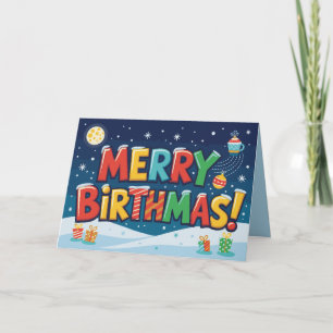 Agradecimiento Tarjeta de cumpleaños de Navidad Feliz Cumpleaños