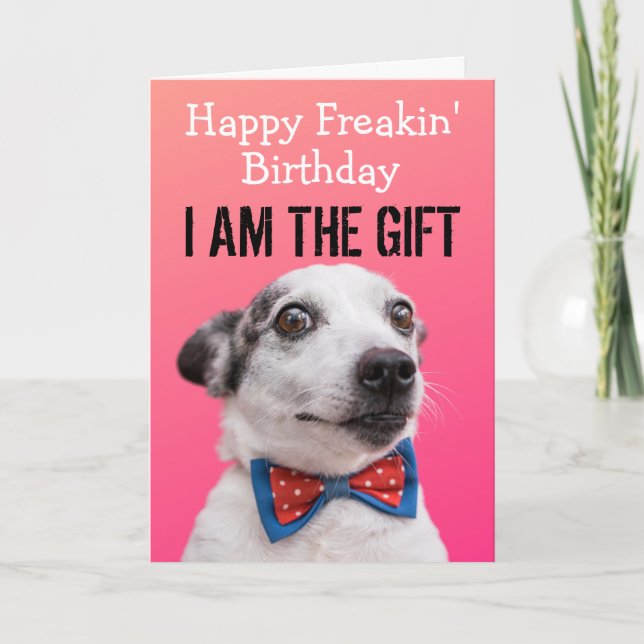 Agradecimiento Tarjeta de cumpleaños de perro divertida para pers (Anverso)