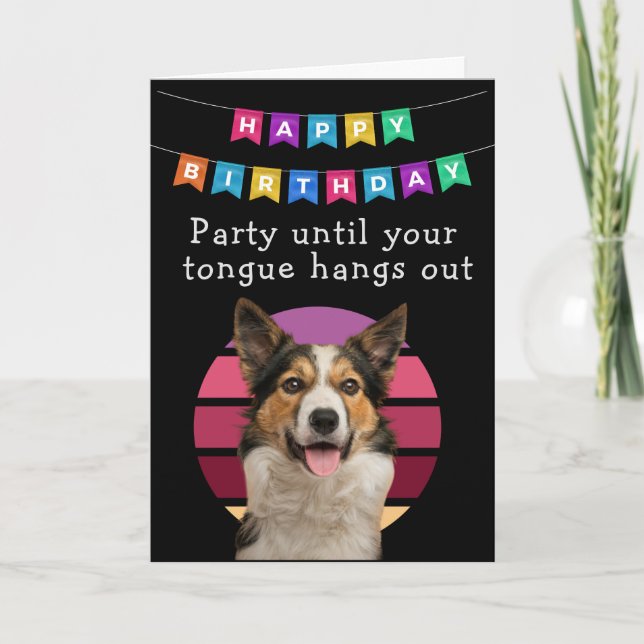 Agradecimiento Tarjeta de cumpleaños de perro divertida para pers (Anverso)