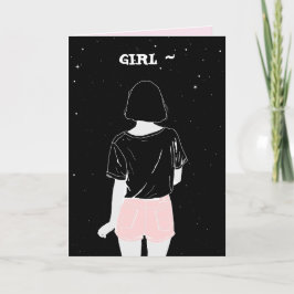 Agradecimiento TARJETA DE CUMPLEAÑOS DE PERSONALIZABLE chica