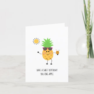 Agradecimiento Tarjeta de cumpleaños de piña - Tarjeta plegada gr