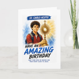 Agradecimiento Tarjeta de cumpleaños de San Carlo Acutis